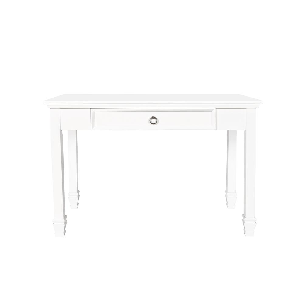 Furniture Tamarack Soild Wood 1-Drawer Desk in  White. Picture 2