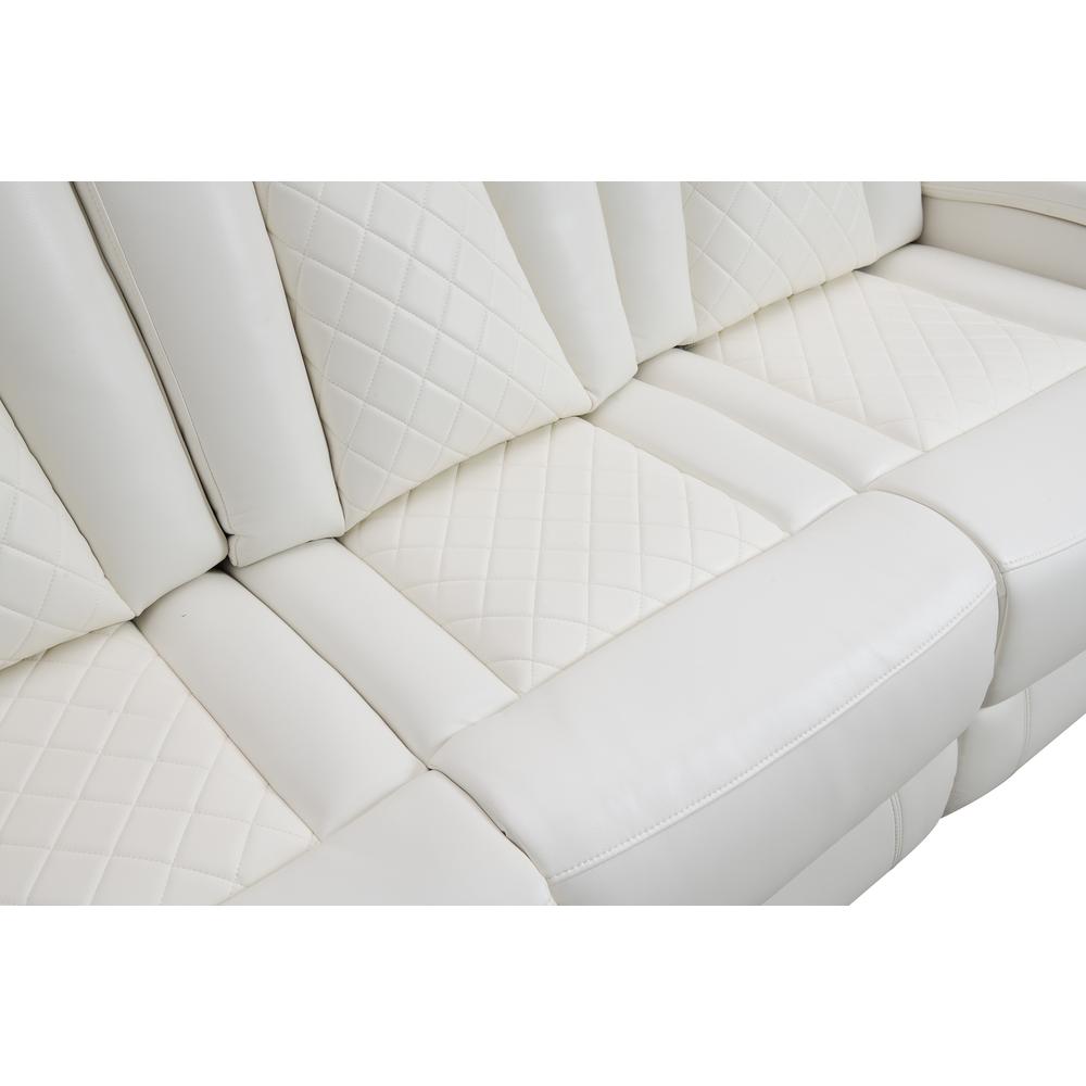 Orion Sofa W/Dual Recliner-White. Picture 4