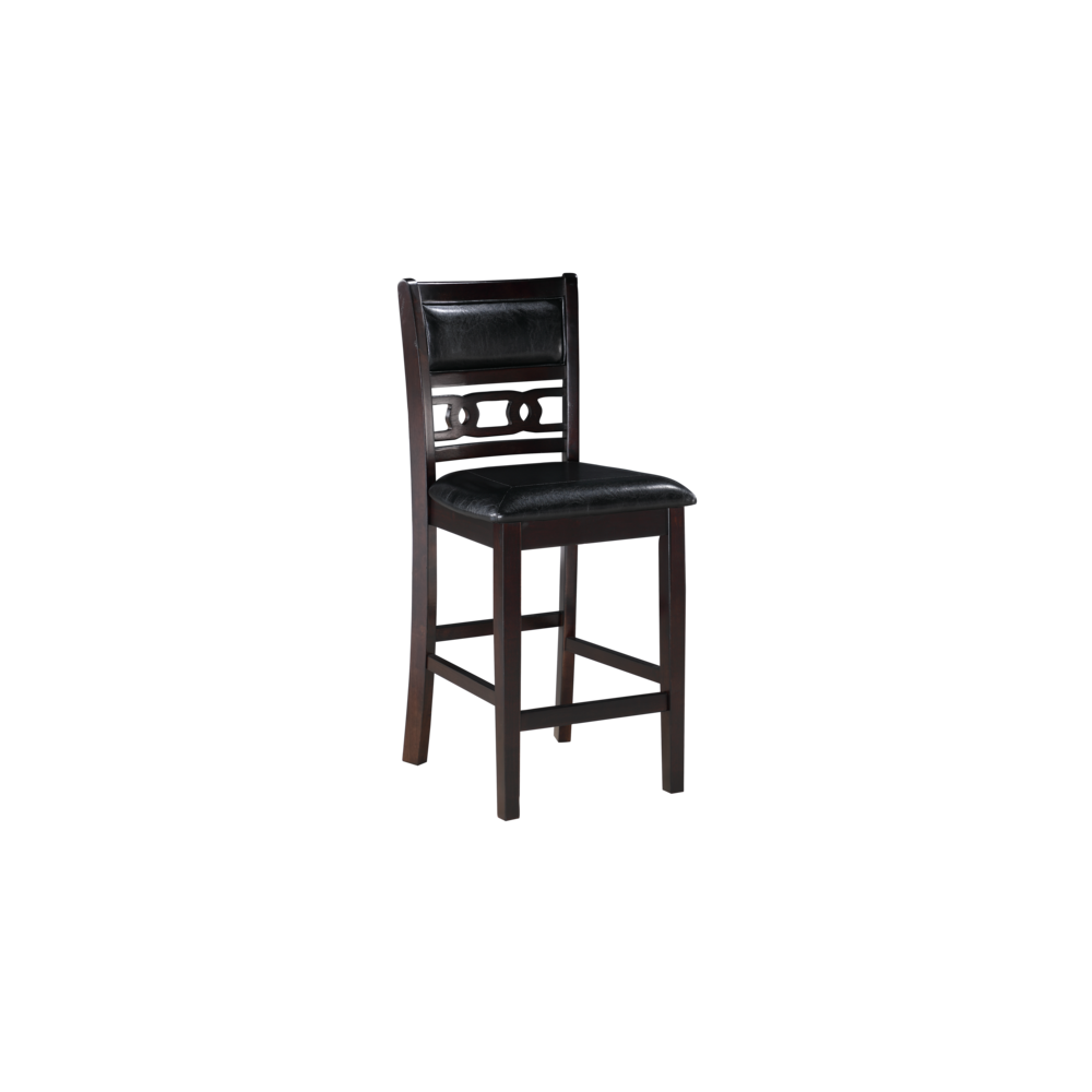 Furniture Gia Solid Wood Counter Chairs in Ebony Black (Set of 2). Picture 2