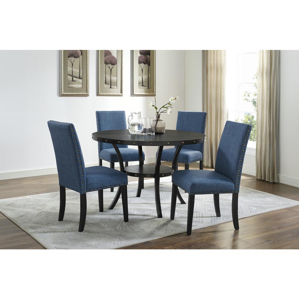 Furniture Crispin Melamine Round Dining Table & 4 Chairs in Blue. Picture 8