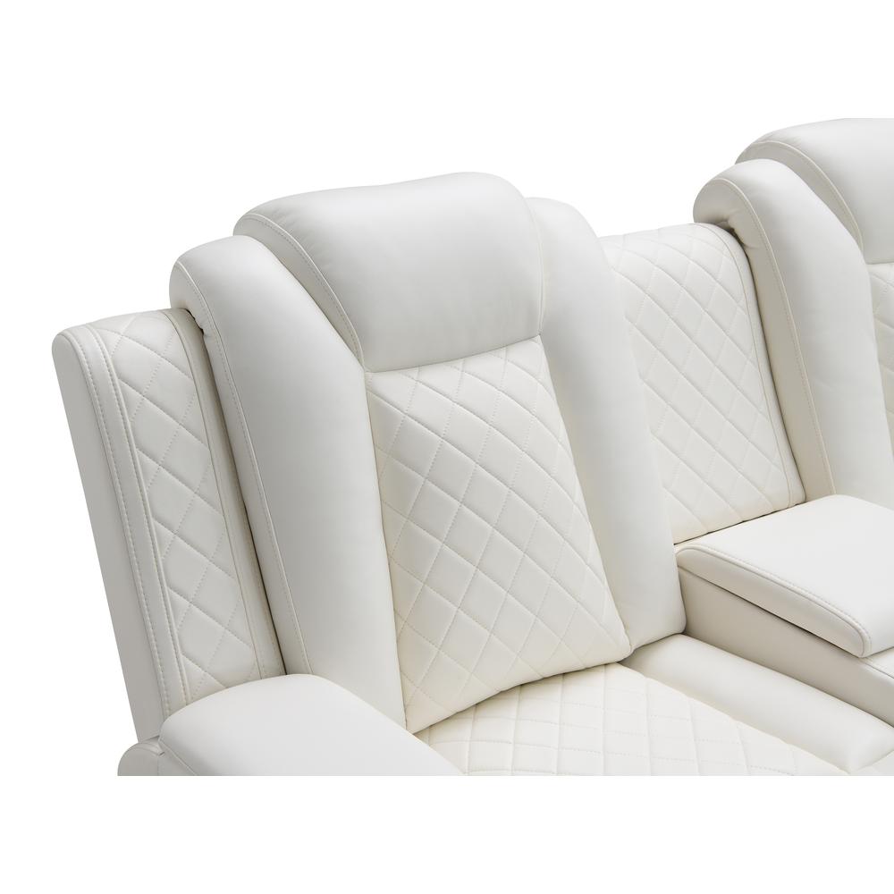 Orion Console Loveseat W/ Dual Recliners-White. Picture 4