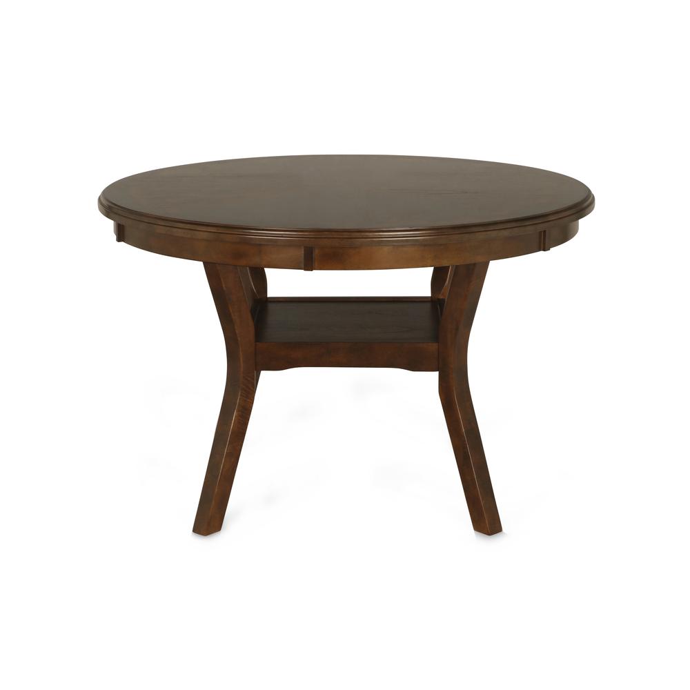 Furniture Gia Solid Wood 5-Piece Round Dining Set in Brown. Picture 7