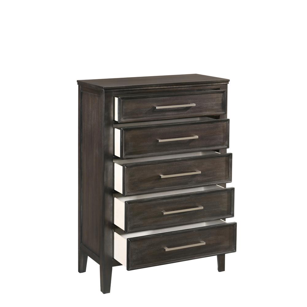 Furniture Andover Transitional Solid Wood Chest in Gray. Picture 3