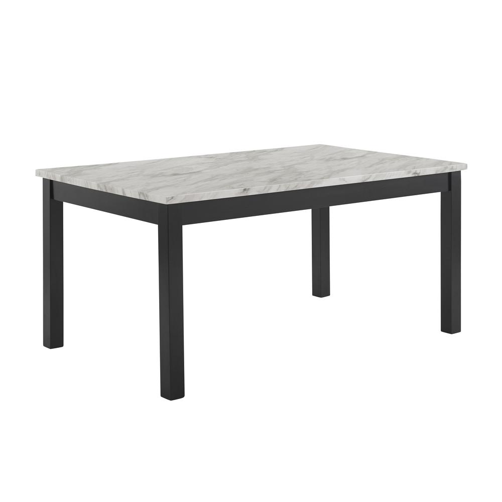Furniture Celeste Wood Dining Table with Faux Marble Top in Espresso. Picture 2