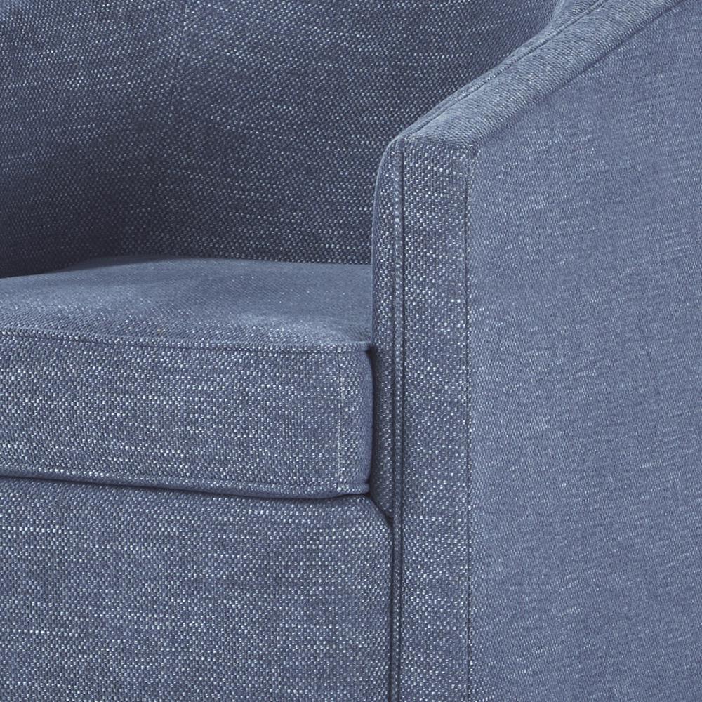 Poppy Blue Polyester Fabric Accent Swivel Arm Chair. Picture 2