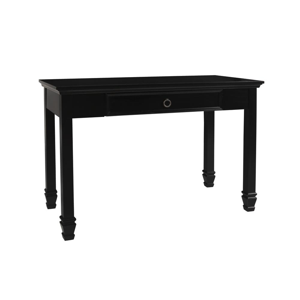 Furniture Tamarack Solid Wood 1-Drawer Desk in Black. Picture 1
