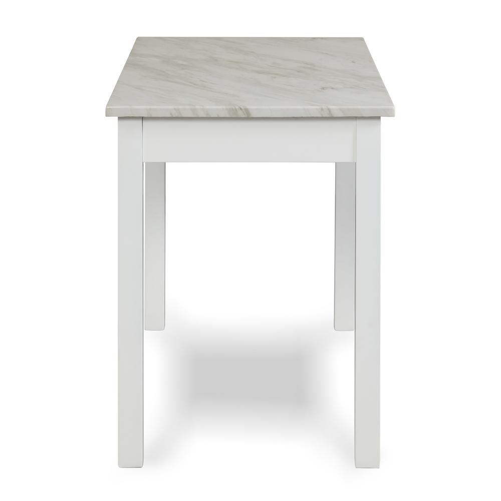 Furniture Celeste Faux Marble & Wood Writing Table in White. Picture 3