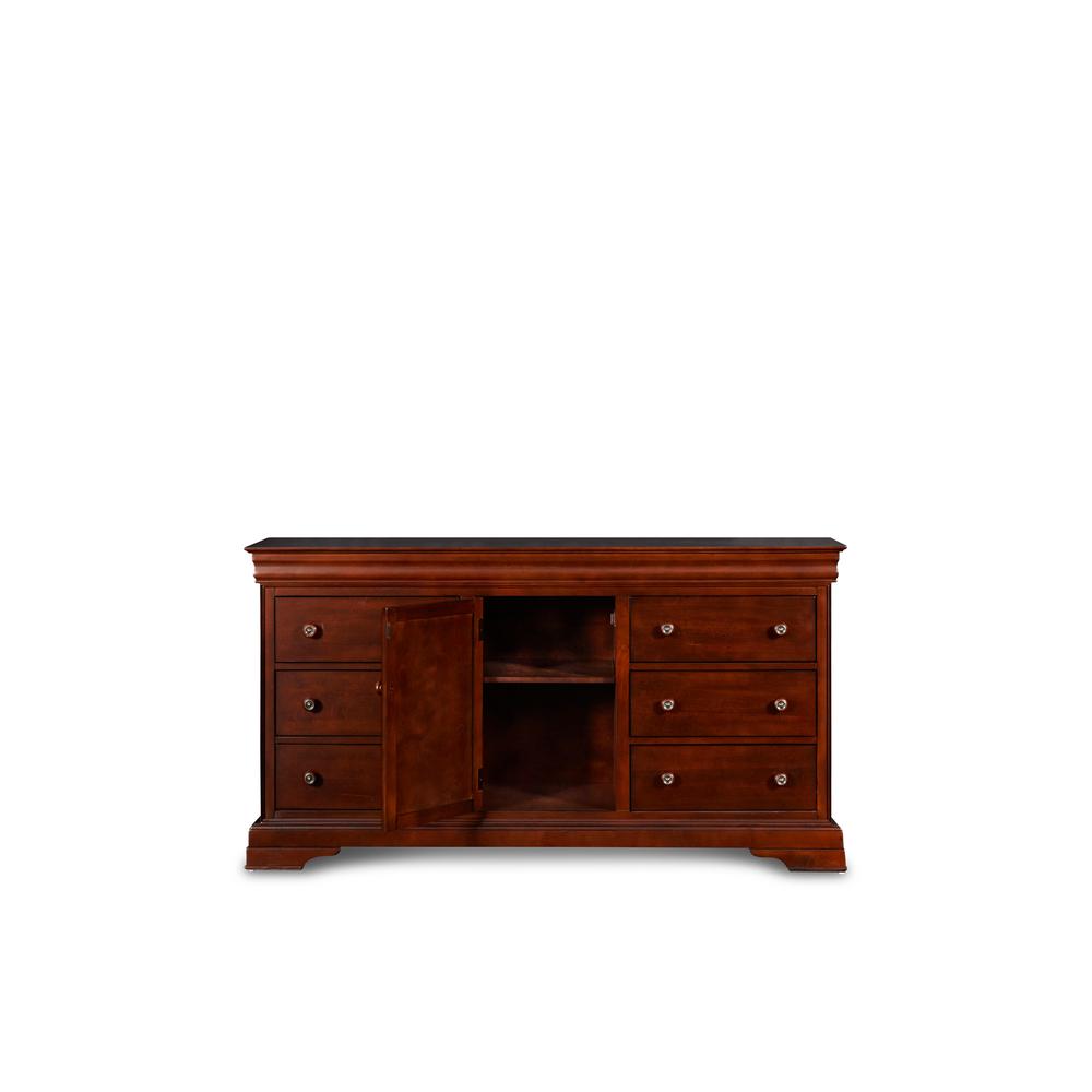 Furniture Versailles Solid Wood Engineered Wood Dresser in Cherry. Picture 11