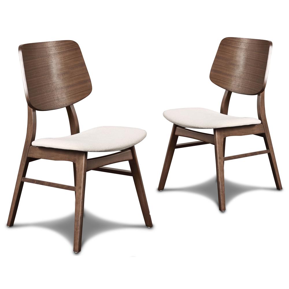 Furniture Oscar Solid Wood Dining Chair in Walnut (Set of 2). Picture 1