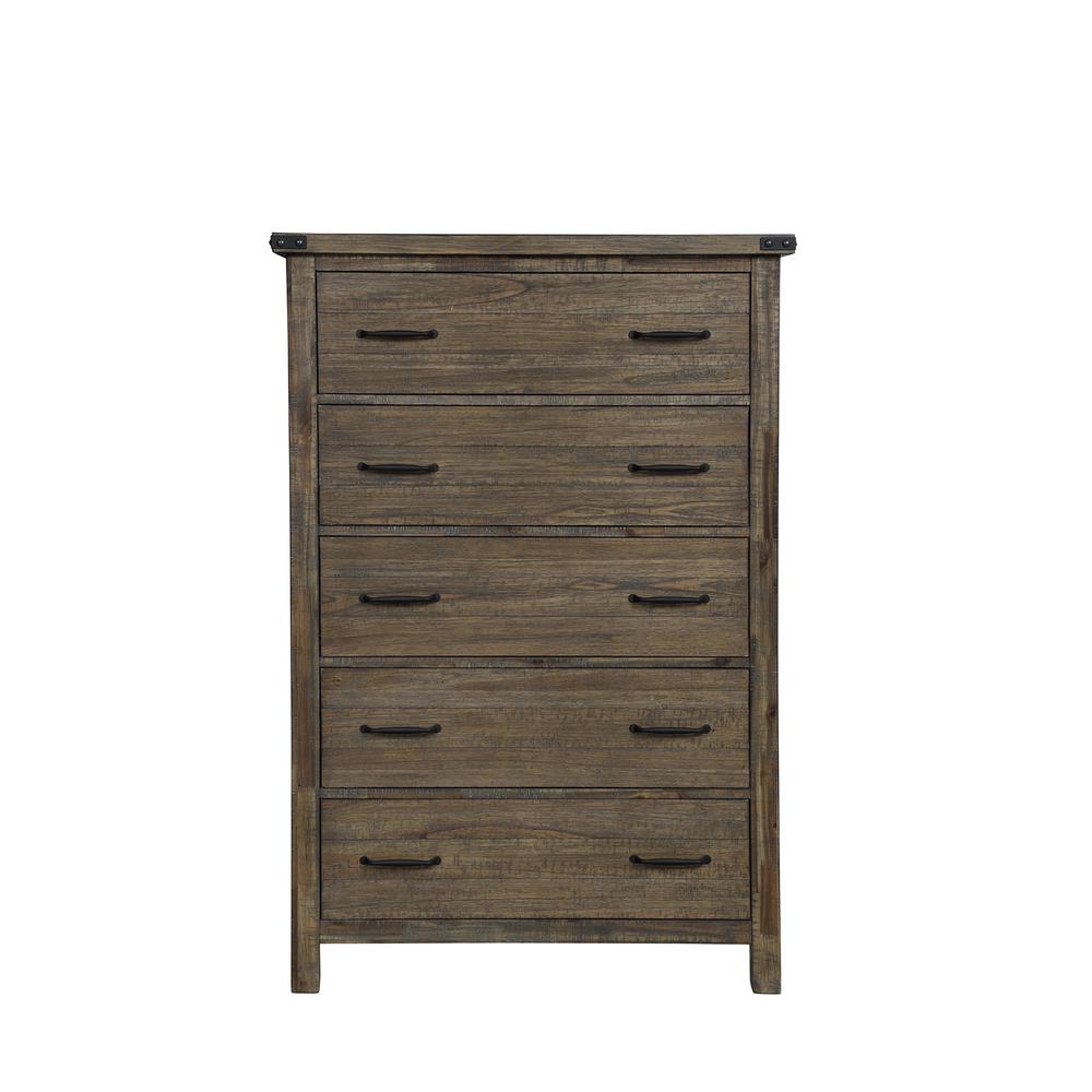 Furniture Galleon Solid Wood 5-Drawer Bedroom Chest in Walnut. Picture 2