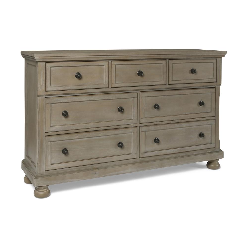 Furniture Allegra Solid Wood Engineered Wood Dresser in Pewter. Picture 1