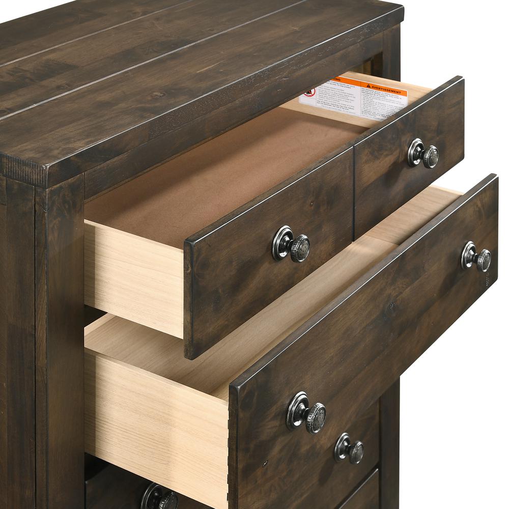 Furniture Blue Ridge Solid Wood Bedroom Chest in Rustic Gray. Picture 3