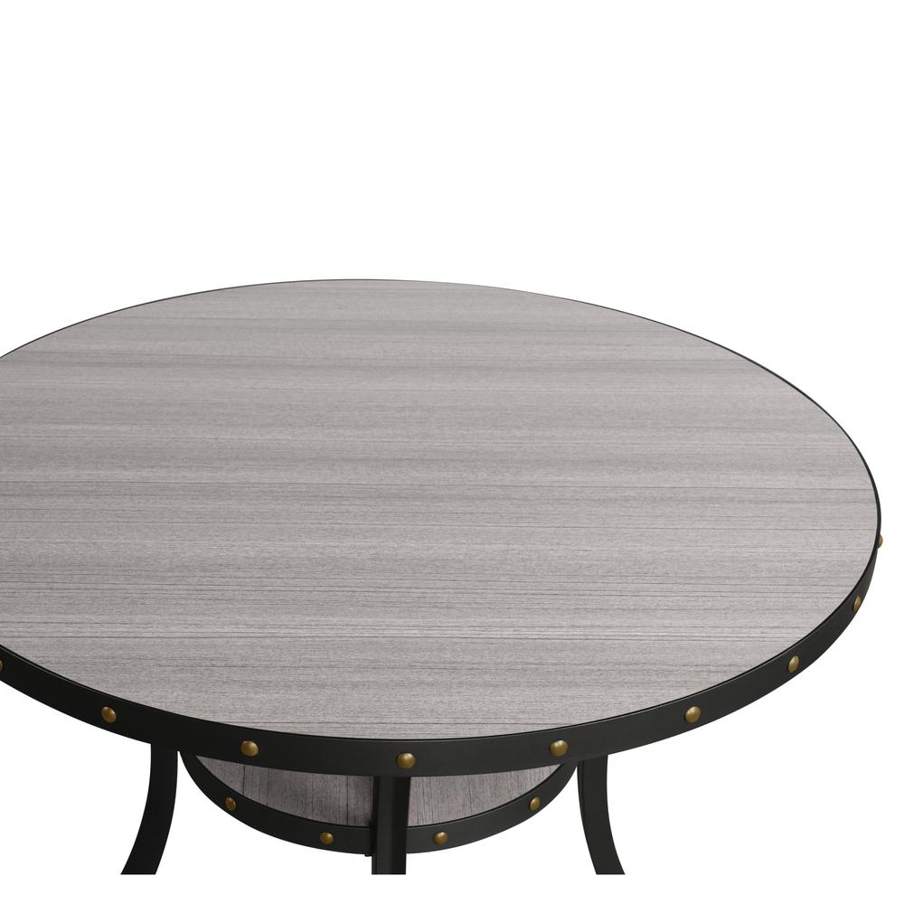 Furniture Crispin 48" Round Melamine Wood Counter Table in Gray. Picture 2
