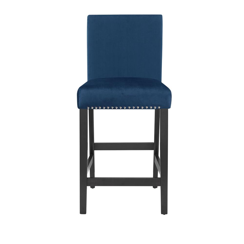 Furniture Celeste 39.5" Wood Counter Chair in Blue (Set of 2). Picture 3