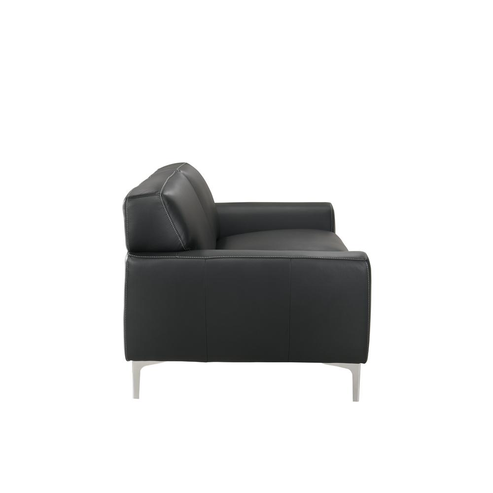 Furniture Carrara Italian Leather Upholstered Sofa in Black. Picture 3
