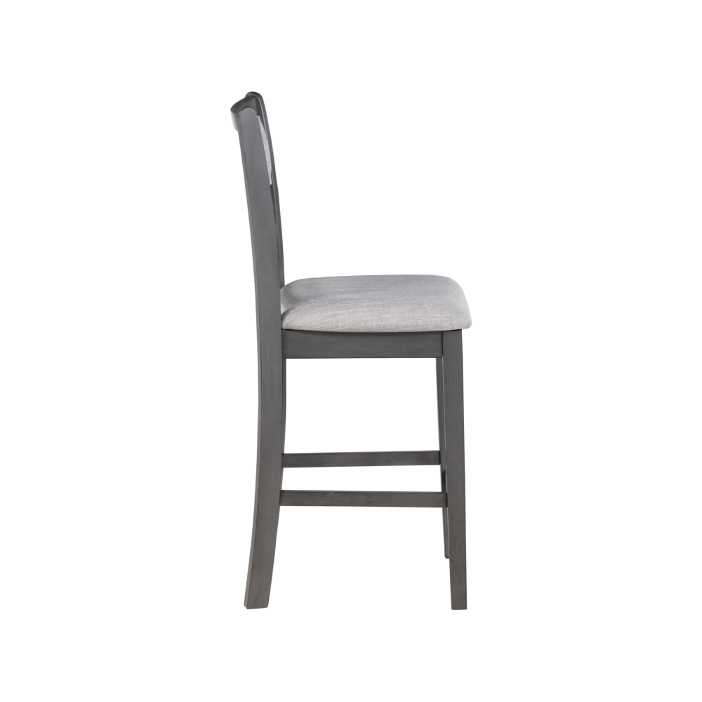 Furniture Gia Solid Wood Counter Chairs in Gray (Set of 2). Picture 4