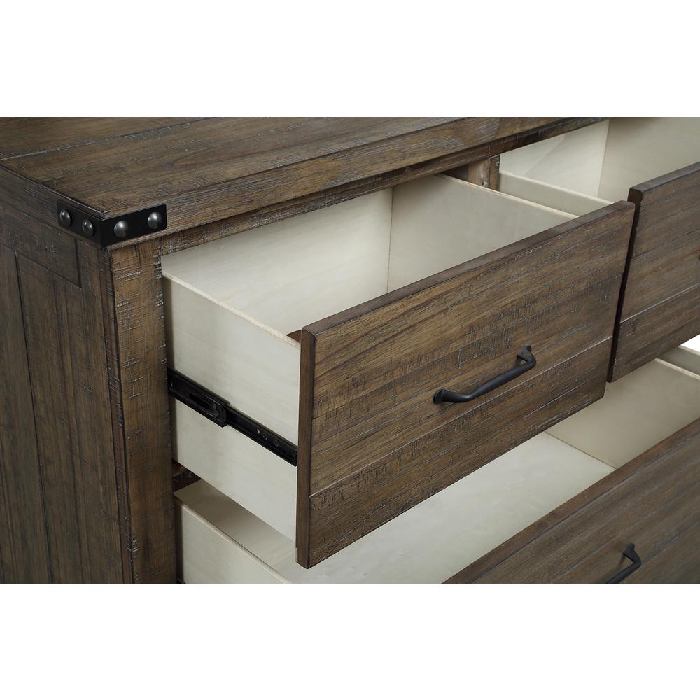 Furniture Galleon 7-Drawer Solid Wood Dresser in Walnut. Picture 5