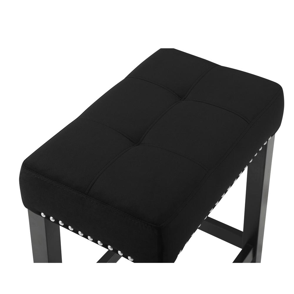 Furniture Celeste 4-Piece Faux Marble & Wood Bar Set in Black. Picture 3