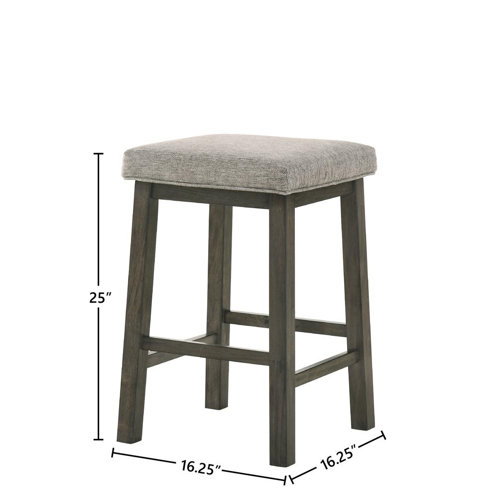 Furniture Churon 25" Contemporary Wood Bar Stool in Gray (Set of 2). Picture 6