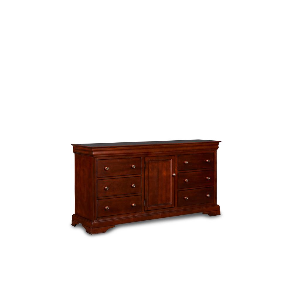 Furniture Versailles Solid Wood Engineered Wood Dresser in Cherry. Picture 10