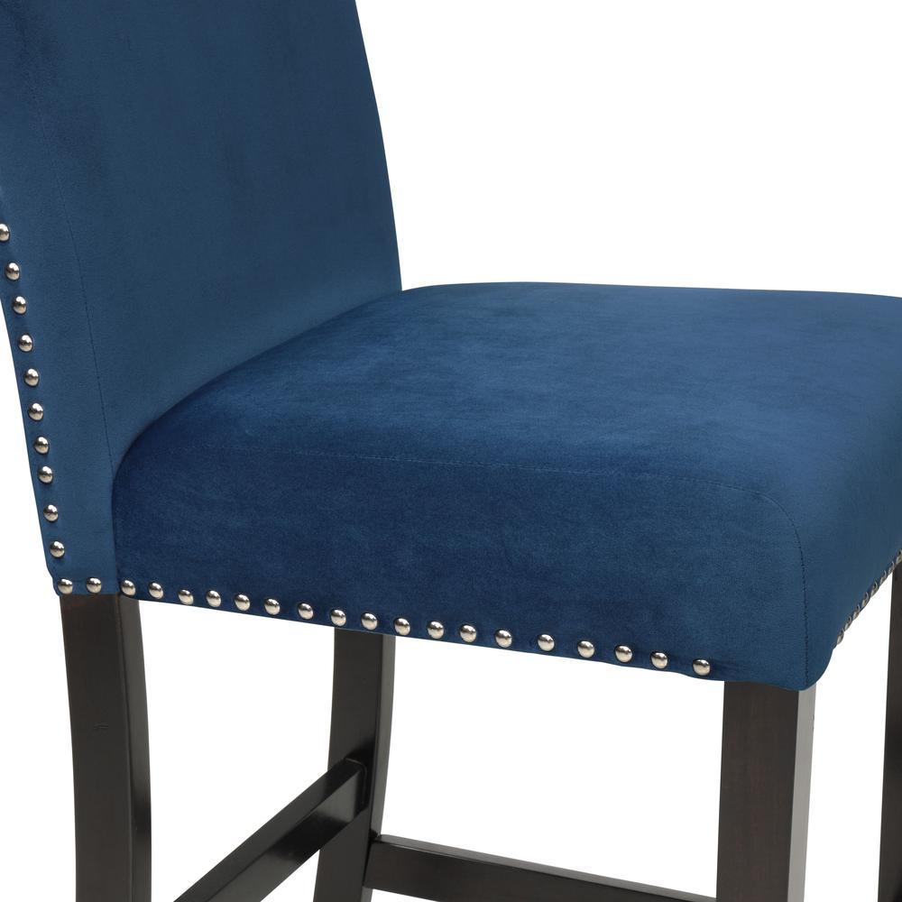 Furniture Celeste 39.5" Wood Counter Chair in Blue (Set of 2). Picture 6