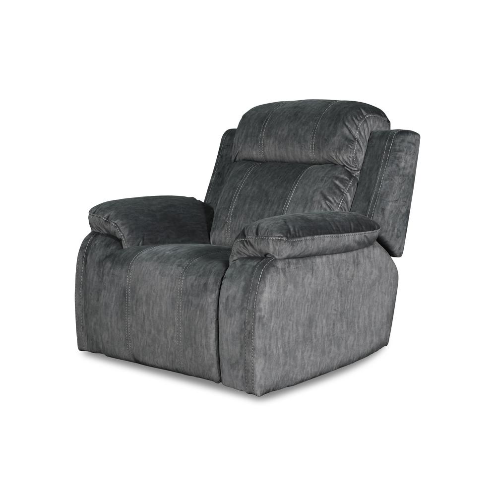 Furniture Tango Polyester Fabric Glider Recliner in Shadow Gray. Picture 1