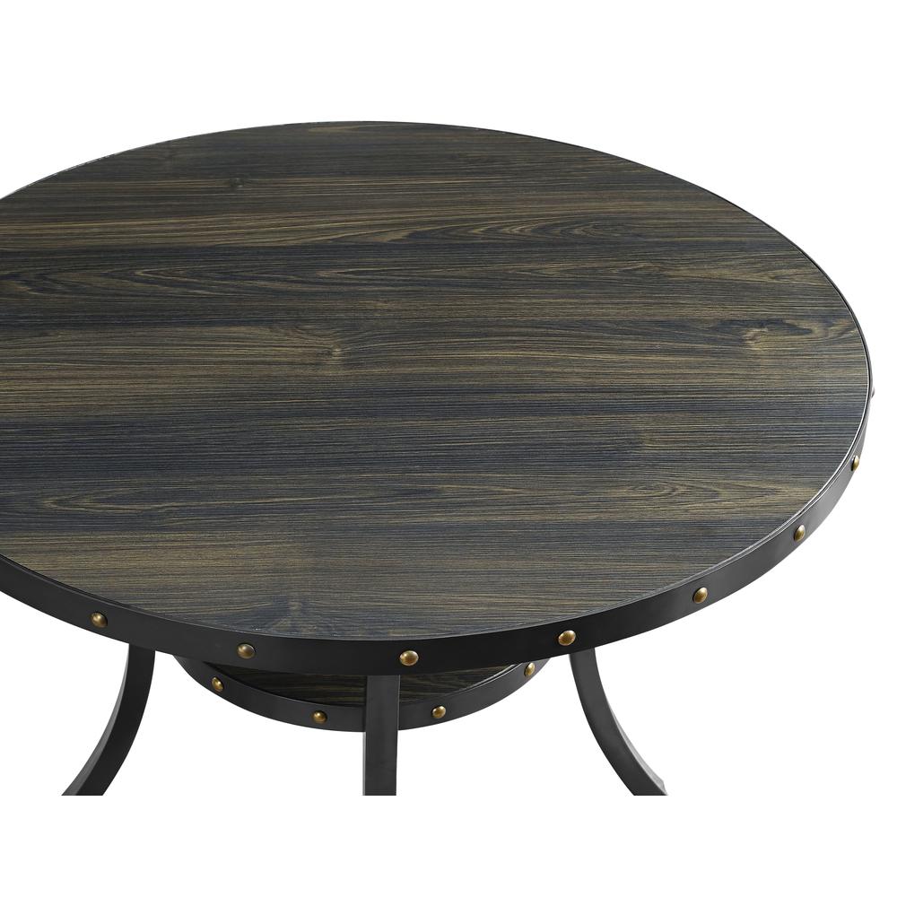 Furniture Crispin 48" Round Melamine Wood Dining Table in Gray. Picture 2