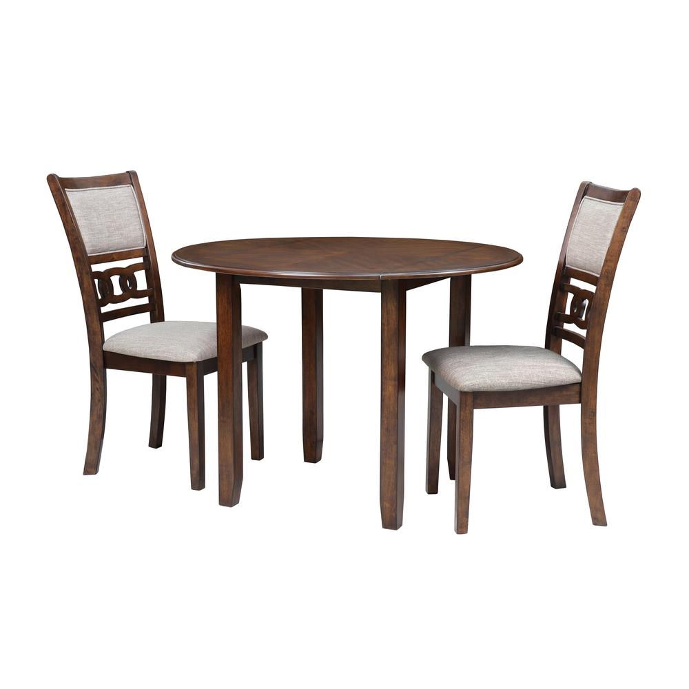 Gia 3-Piece 42" Wood Round Dining Set with 2 Chairs in Cherry. Picture 1
