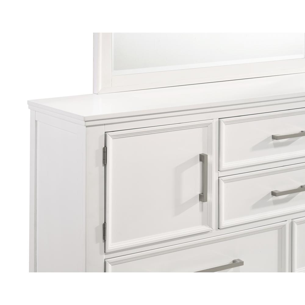 Furniture Andover Solid Wood Dresser with Mirror in White. Picture 5
