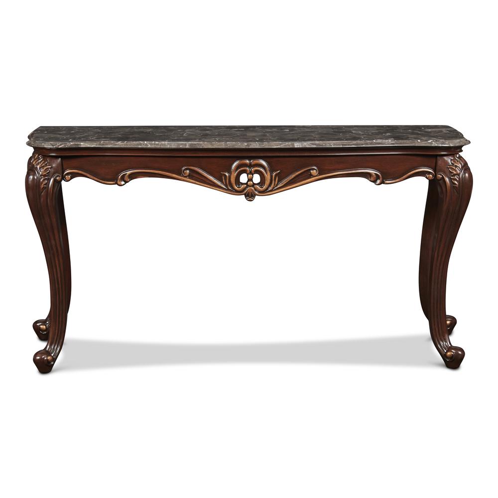Furniture Constantine Wood Console Table with Rolled Feet in Cherry. Picture 2
