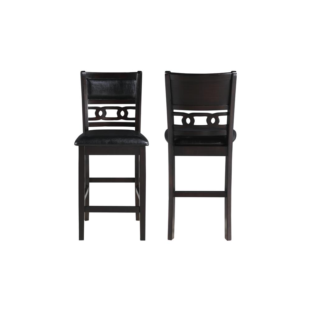 Furniture Gia Solid Wood Counter Chairs in Ebony Black (Set of 2). Picture 1