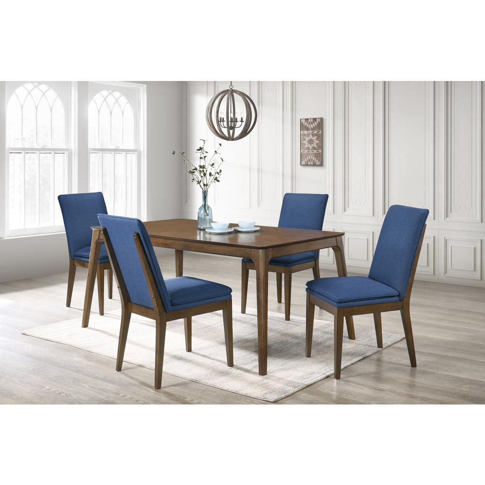 Maggie Dining Chair W/Blue Cushion-Walnut. Picture 7