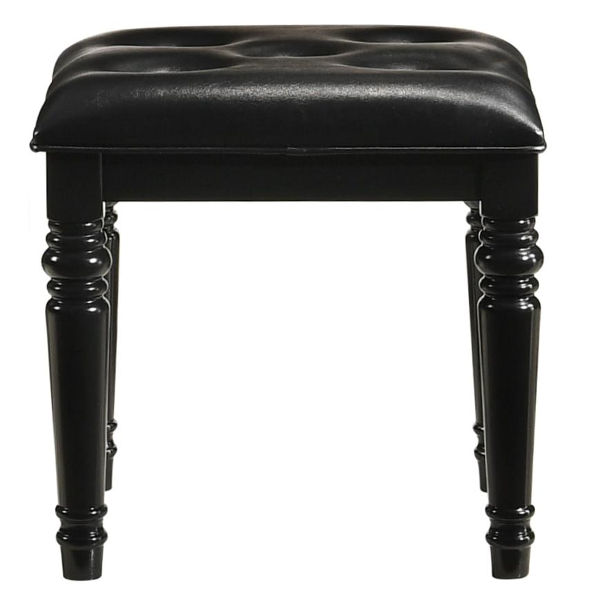 Valentino Vanity Table Stool-Black. Picture 1