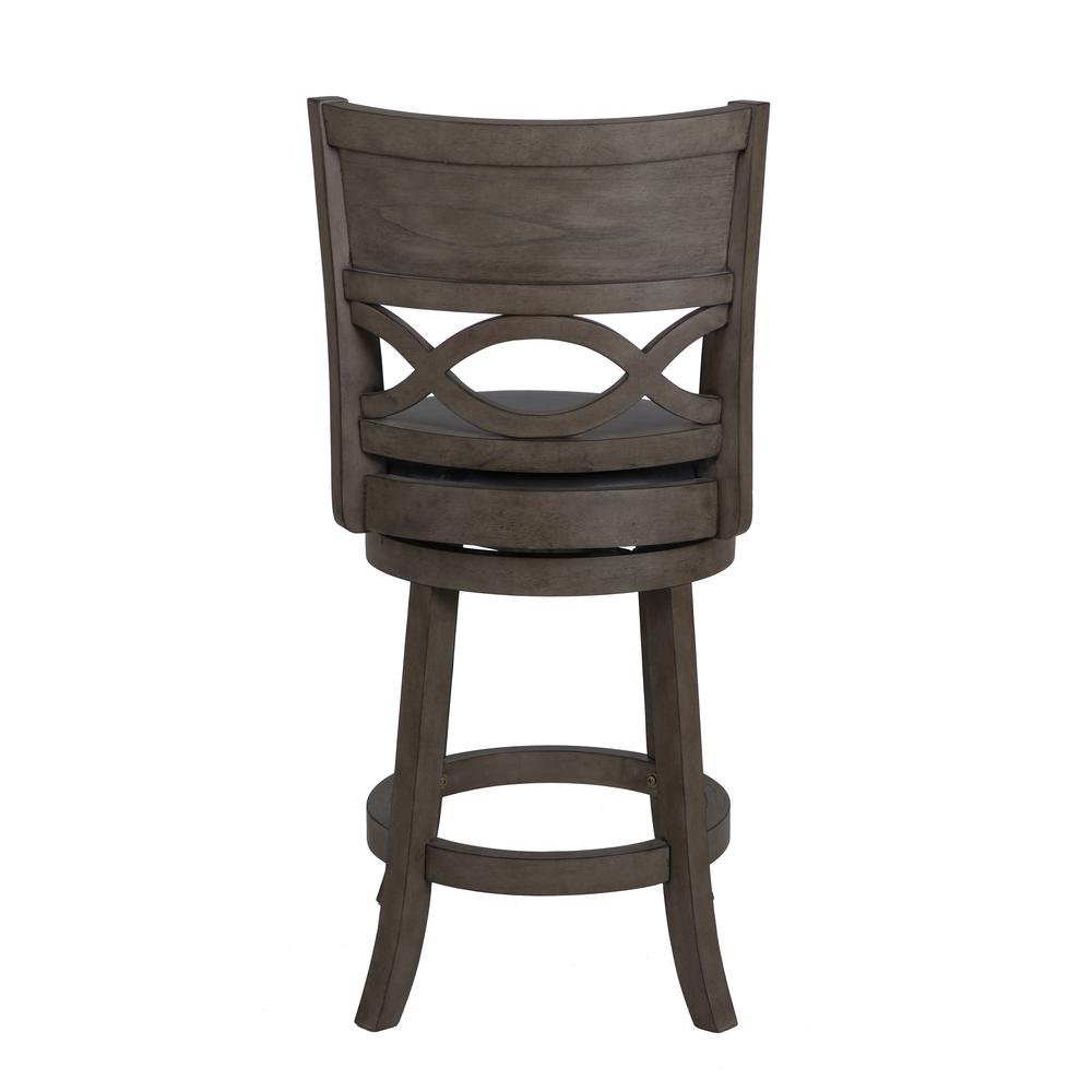 Manchester 24" Wood Counter Stool with Black PU Seat in Ant Gray. Picture 3