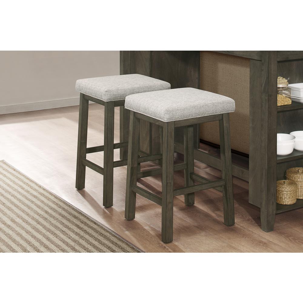 Furniture Churon 25" Contemporary Wood Bar Stool in Gray (Set of 2). Picture 7
