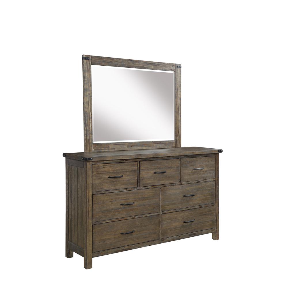 Furniture Galleon 7-Drawer Solid Wood Dresser in Walnut. Picture 1