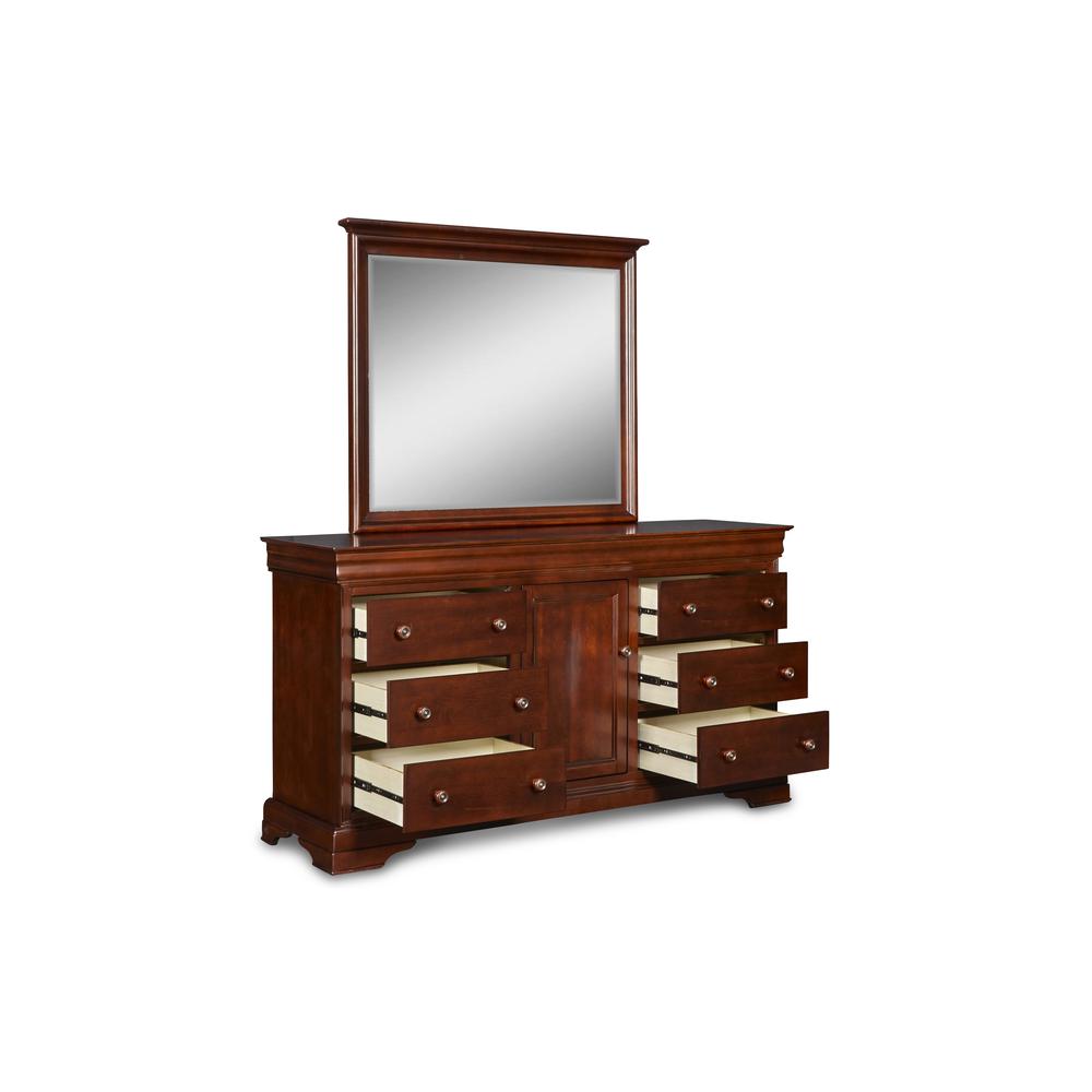 Furniture Versailles Solid Wood Engineered Wood Dresser in Cherry. Picture 9