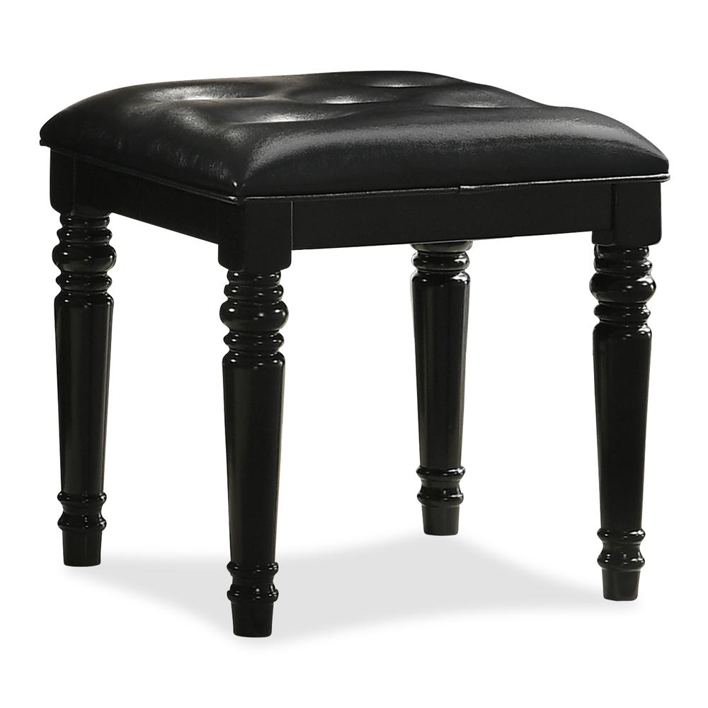 Valentino Vanity Table Stool-Black. Picture 2