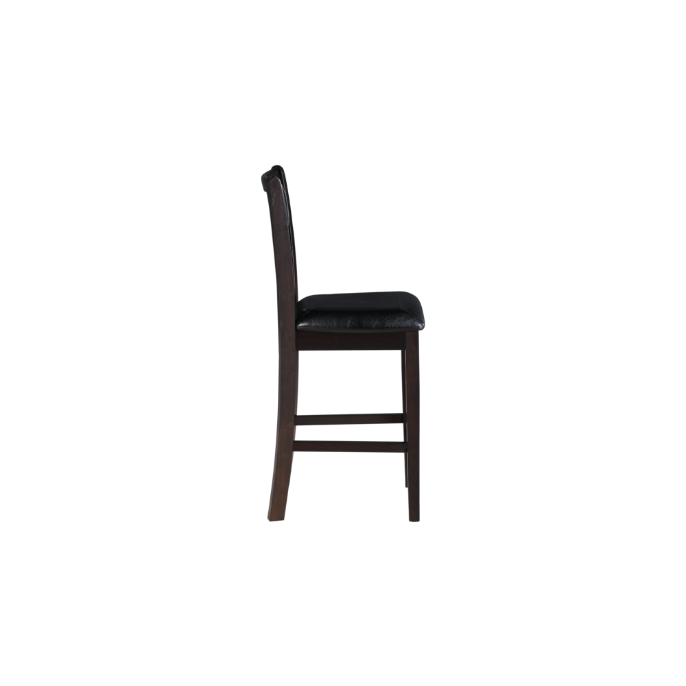 Furniture Gia Solid Wood Counter Chairs in Ebony Black (Set of 2). Picture 4