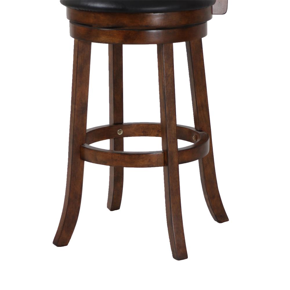 Bristol Wood Swivel Bar Stool with PU Seat in Dark Brown. Picture 5