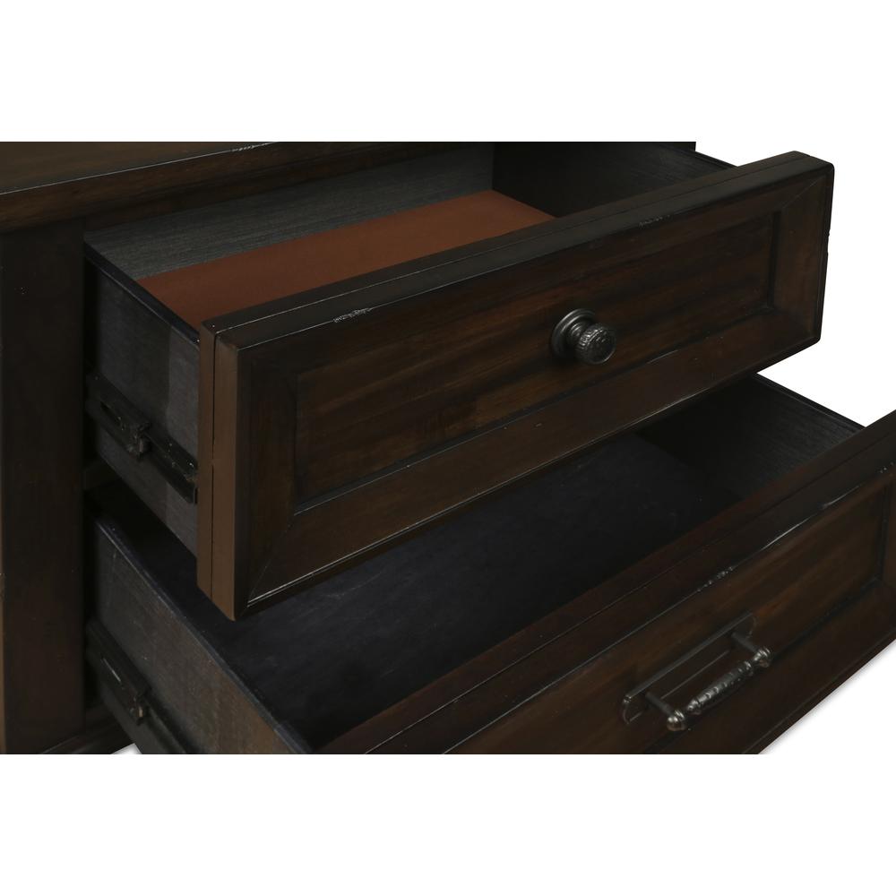 Furniture Sevilla Solid Wood 2-Drawer Nightstand in Walnut. Picture 7