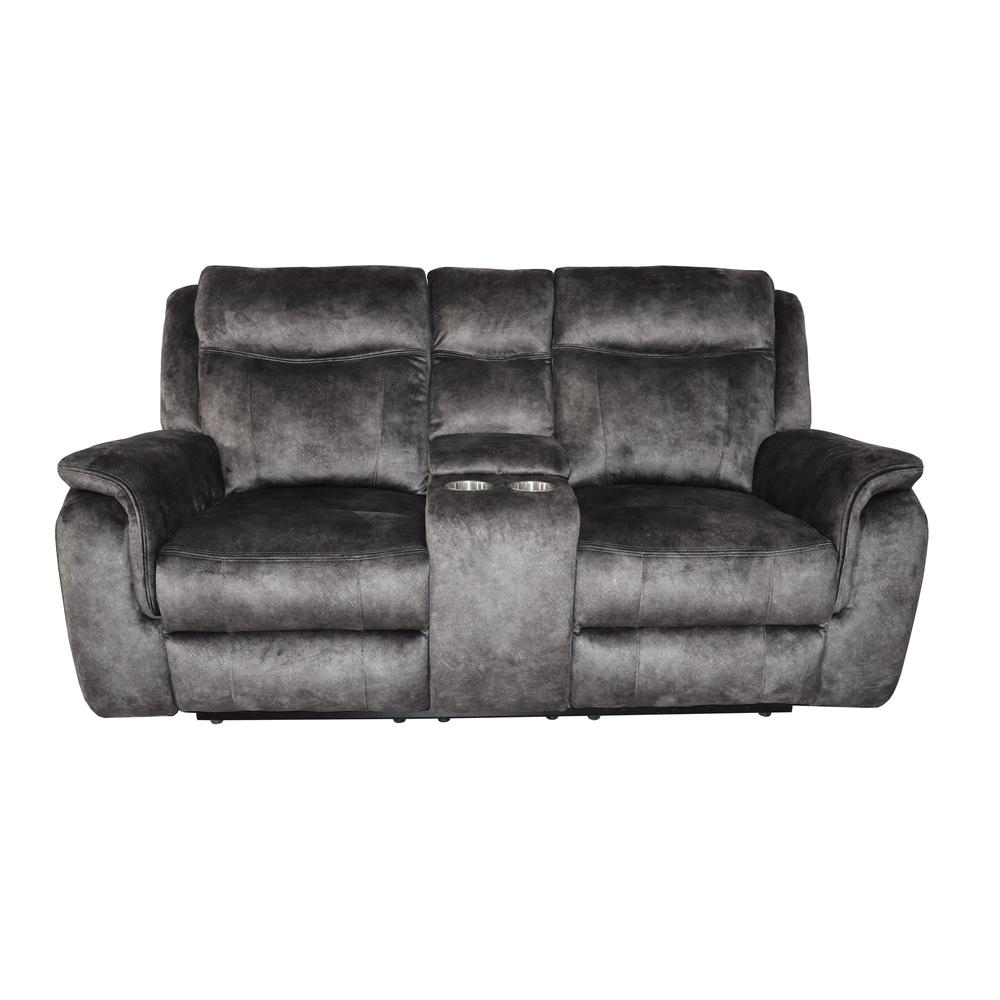Park City Console Loveseat W/ Dual Recliners-Slate. Picture 2