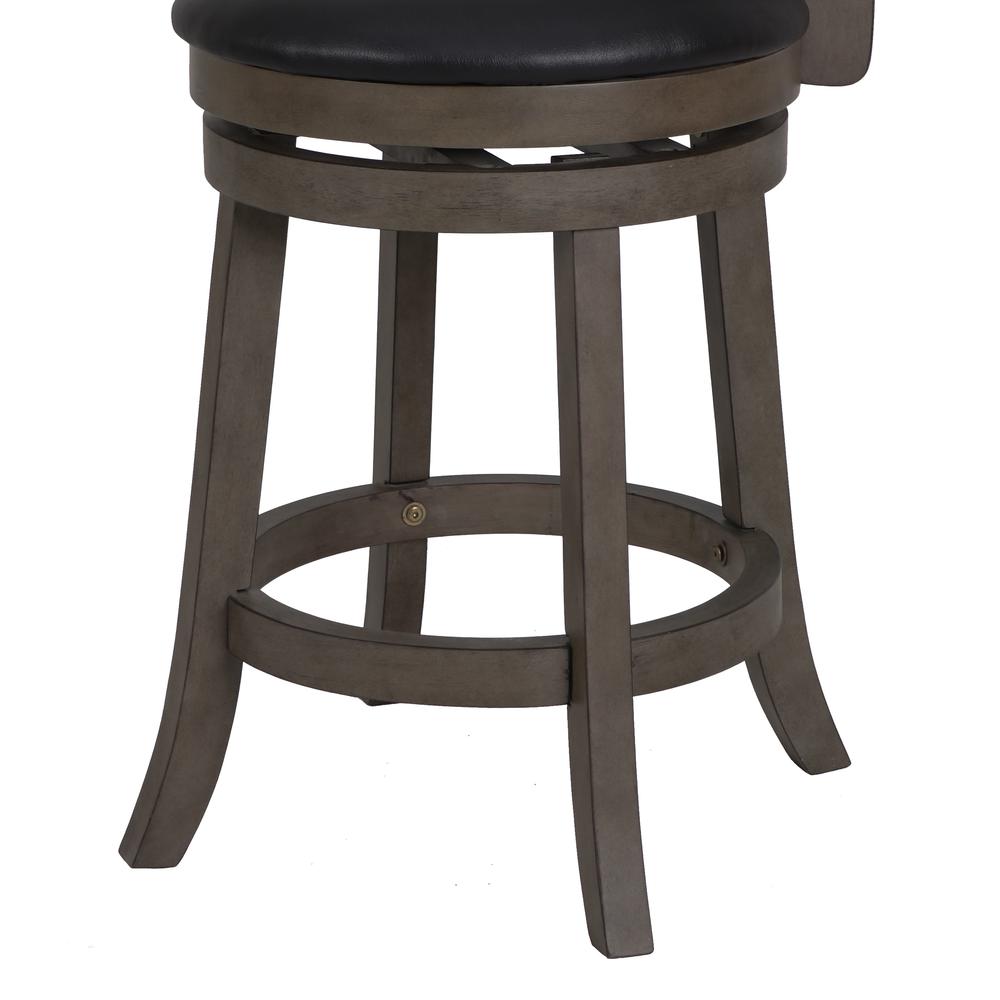 Manchester 24" Wood Counter Stool with Black PU Seat in Ant Gray. Picture 5