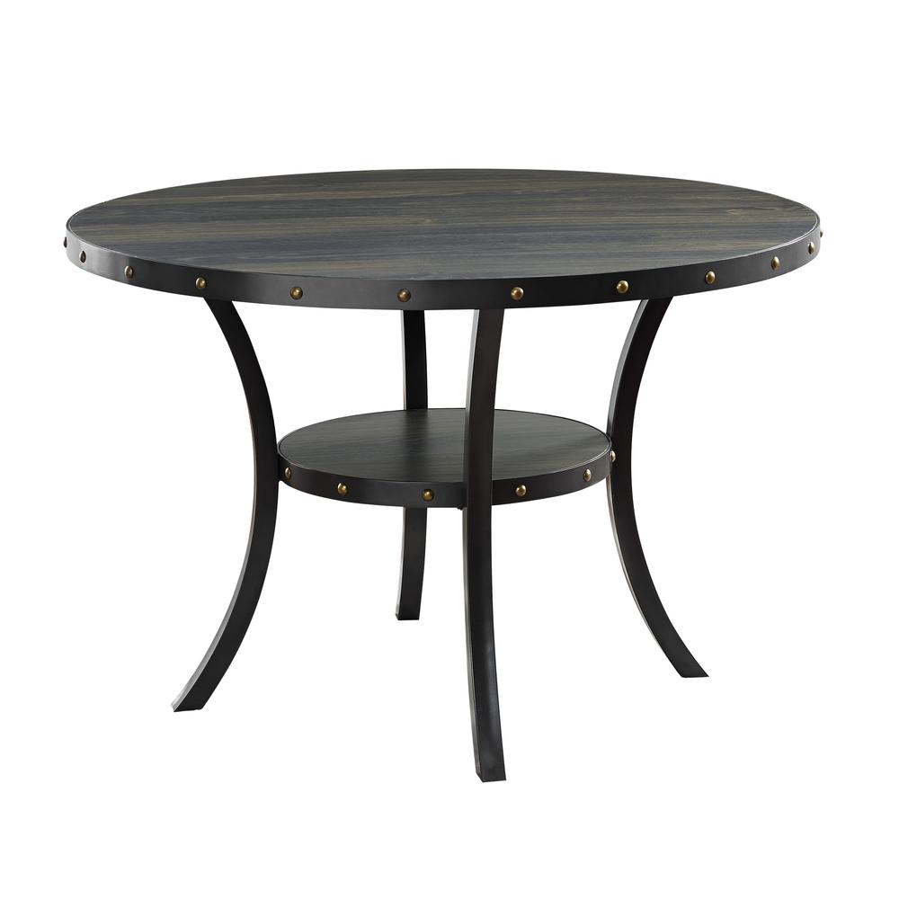 Furniture Crispin 48" Round Melamine Wood Dining Table in Gray. Picture 1