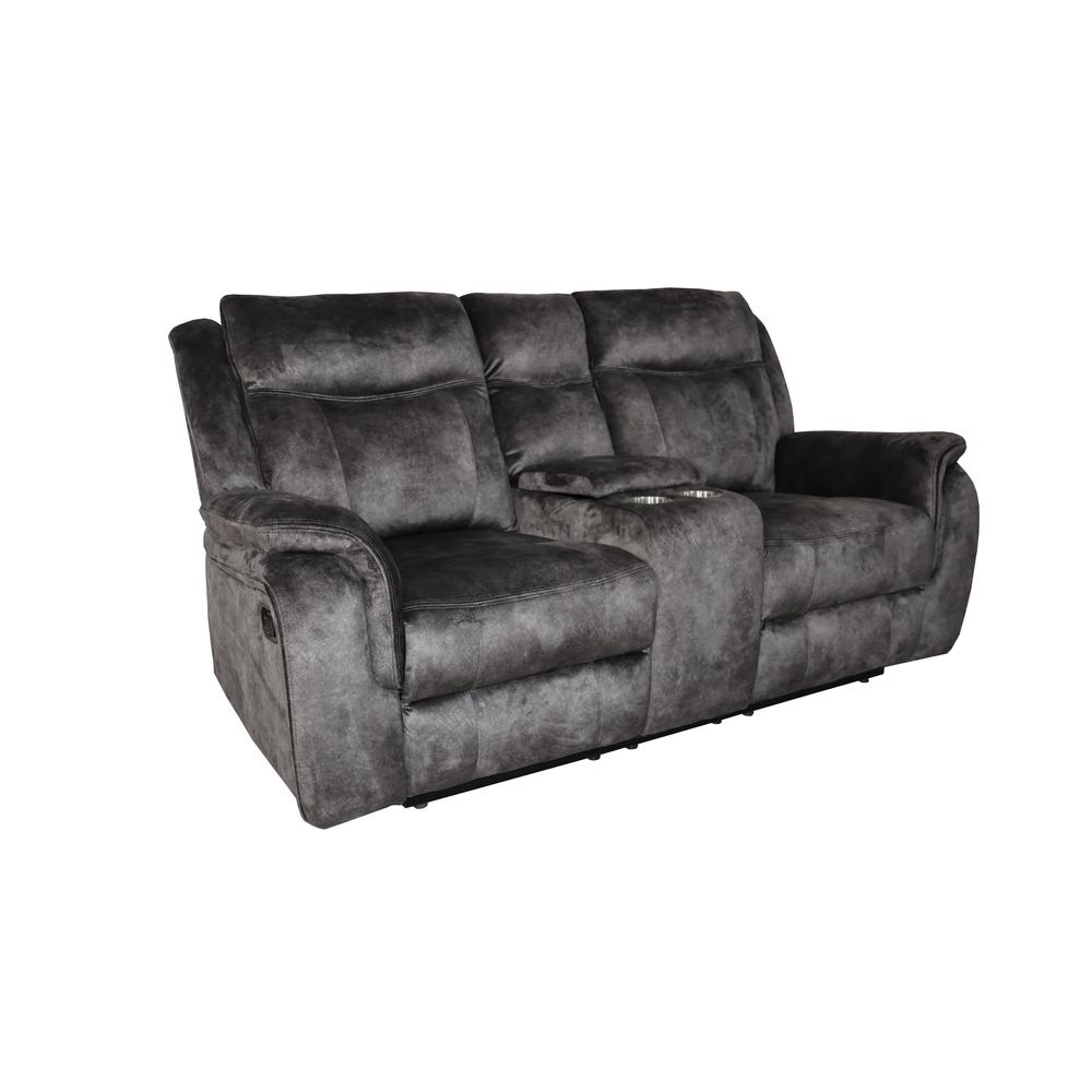 Park City Console Loveseat W/ Dual Recliners-Slate. Picture 1