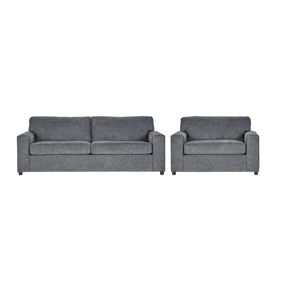 Kylo Ash Gray Polyester Fabric Couch and Oversized Chair. Picture 1