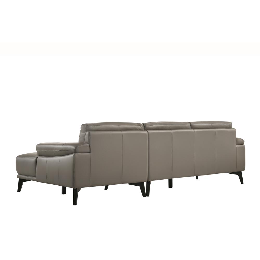 Lucca 2-Piece Leather Left Loveseat and Right Chaise in Slate Gray. Picture 4