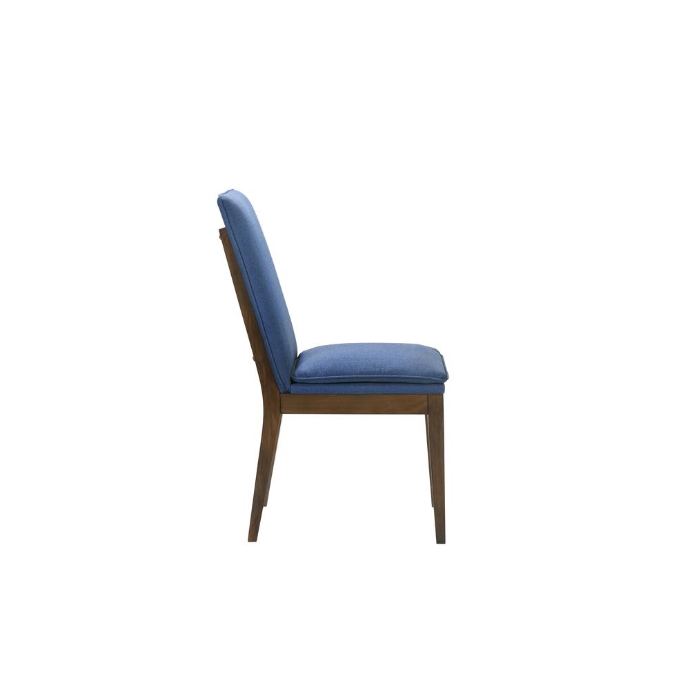 Maggie Dining Chair W/Blue Cushion-Walnut. Picture 4