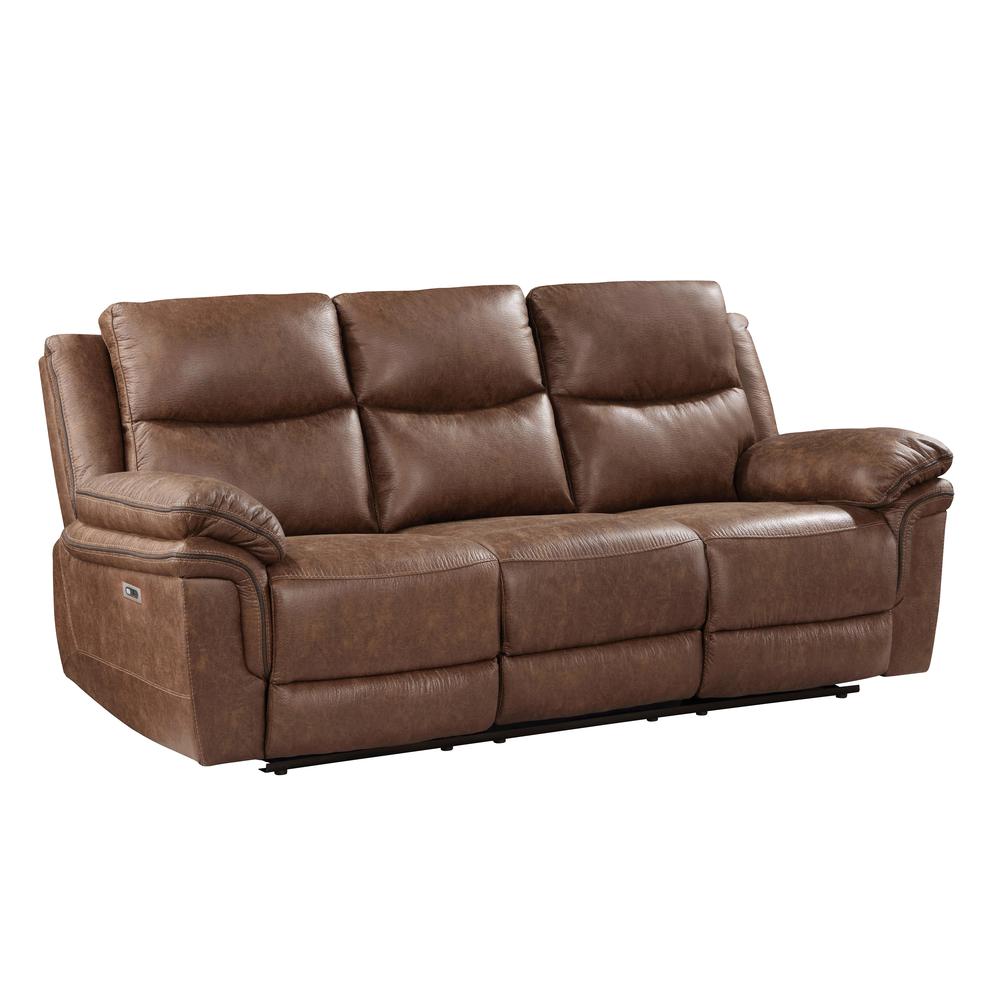 Ryland Sofa W/Pwr Fr- Brown. Picture 1