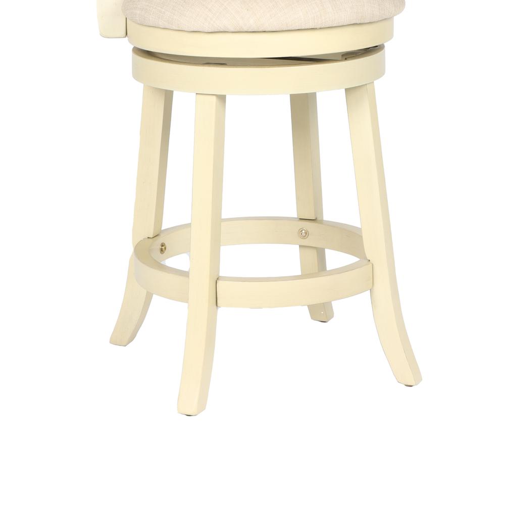 Furniture York 24" Wood Counter Stool with Fabric Seat in Ant White. Picture 5